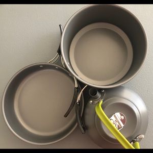 New Portable Camping Pot Pan Kettle Set